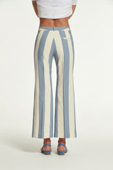 WIDE STRIPE COTTON AWON TROUSERS